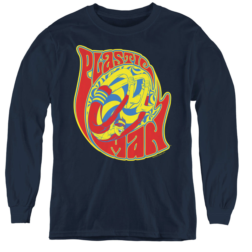 AN OFFCIALLY LICENSED DC HOW I ROLL YOUTH LONG SLEEVE T-SHIRT NAVY