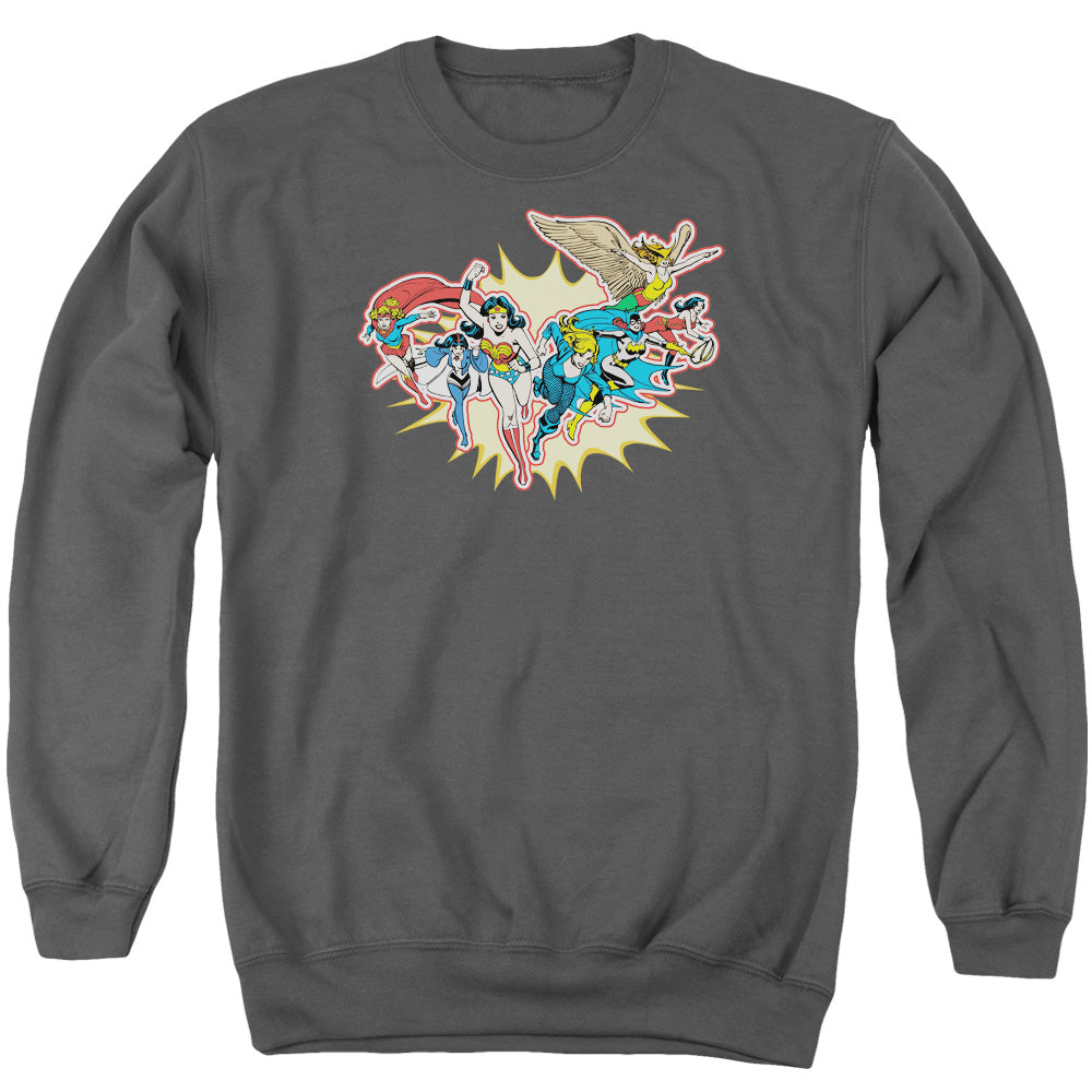 AN OFFCIALLY LICENSED DC PLEASE GET ME ADULT UNISEX CREWNECK SWEATSHIRT CHARCOAL