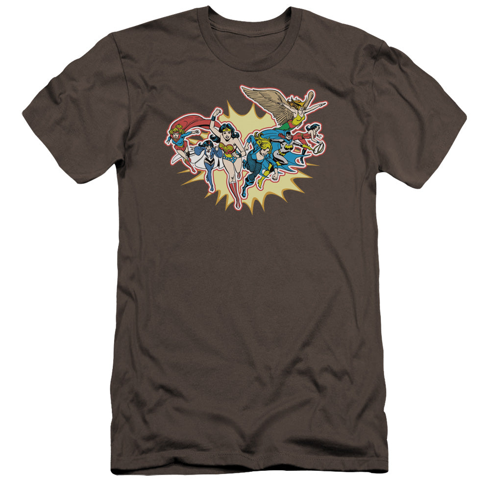 AN OFFCIALLY LICENSED DC PLEASE GET ME MEN'S PREMIUM SLIM FIT T-SHIRT CHARCOAL
