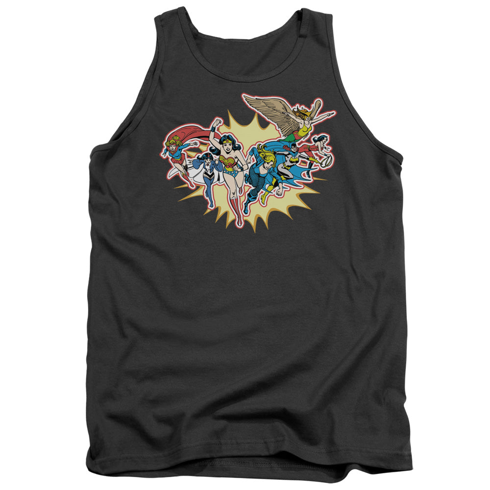 AN OFFCIALLY LICENSED DC PLEASE GET ME ADULT UNISEX TANK TOP CHARCOAL