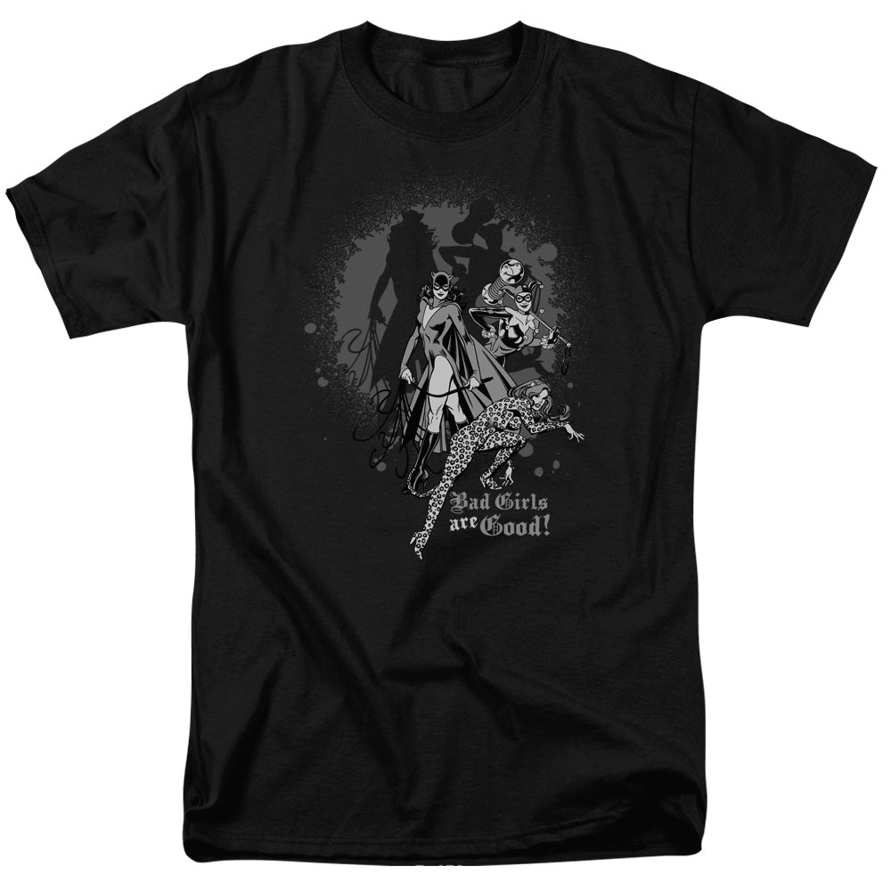 AN OFFCIALLY LICENSED DC BAD GIRLS ARE GOOD MEN'S REGULAR FIT T-SHIRT BLACK