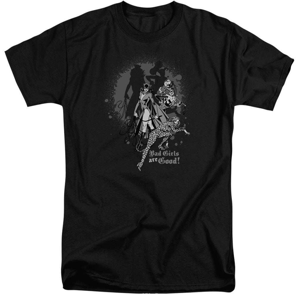 AN OFFCIALLY LICENSED DC BAD GIRLS ARE GOOD MEN'S TALL FIT T-SHIRT BLACK