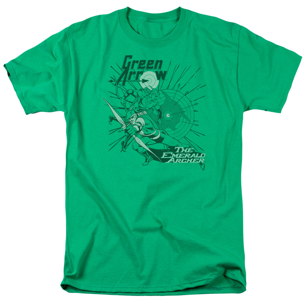 AN OFFCIALLY LICENSED DC GREEN ARROW THE EMERALD ARCHER MEN'S REGULAR FIT T-SHIRT KELLY GREEN