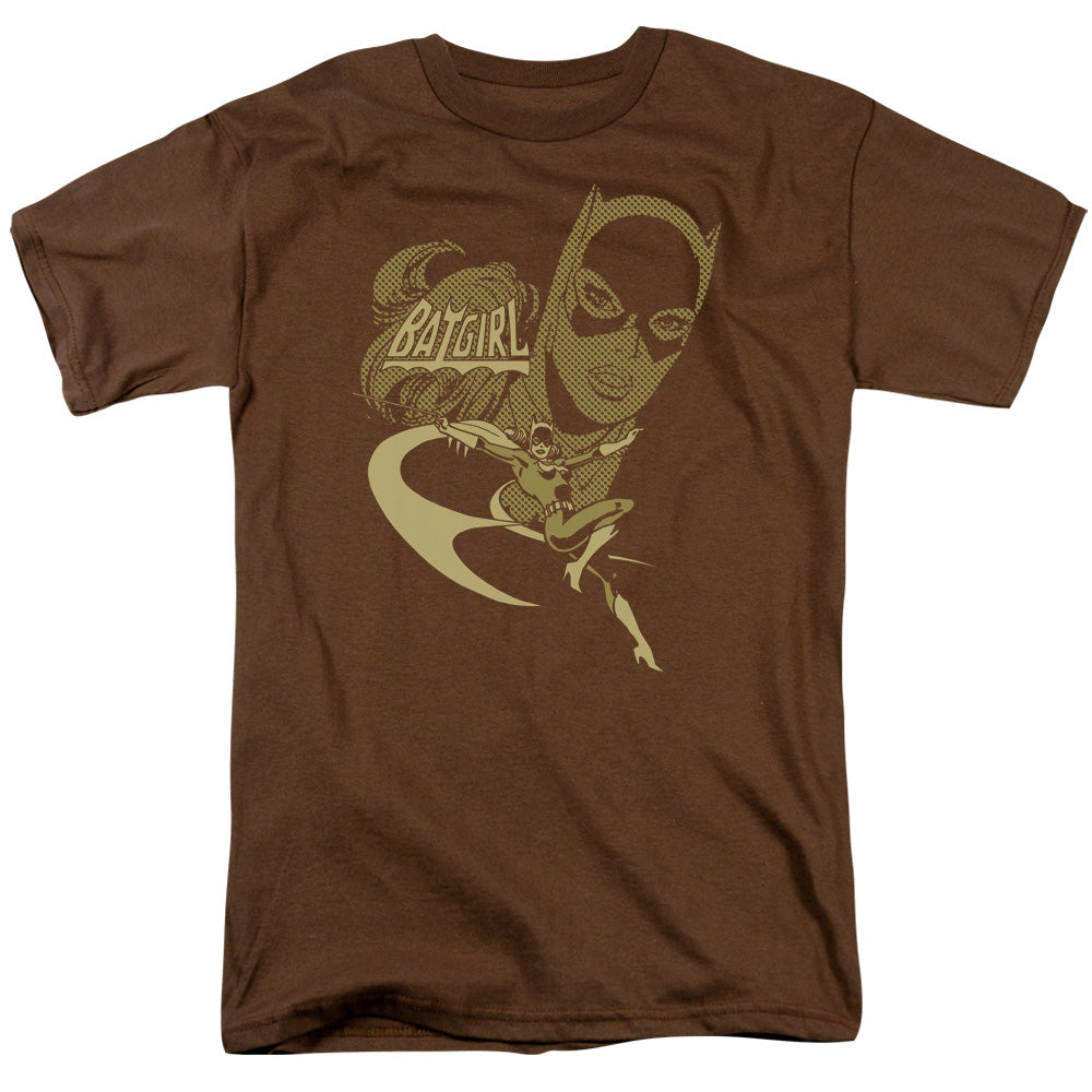 AN OFFCIALLY LICENSED DC FLYING BATGIRL MEN'S REGULAR FIT T-SHIRT COFFEE