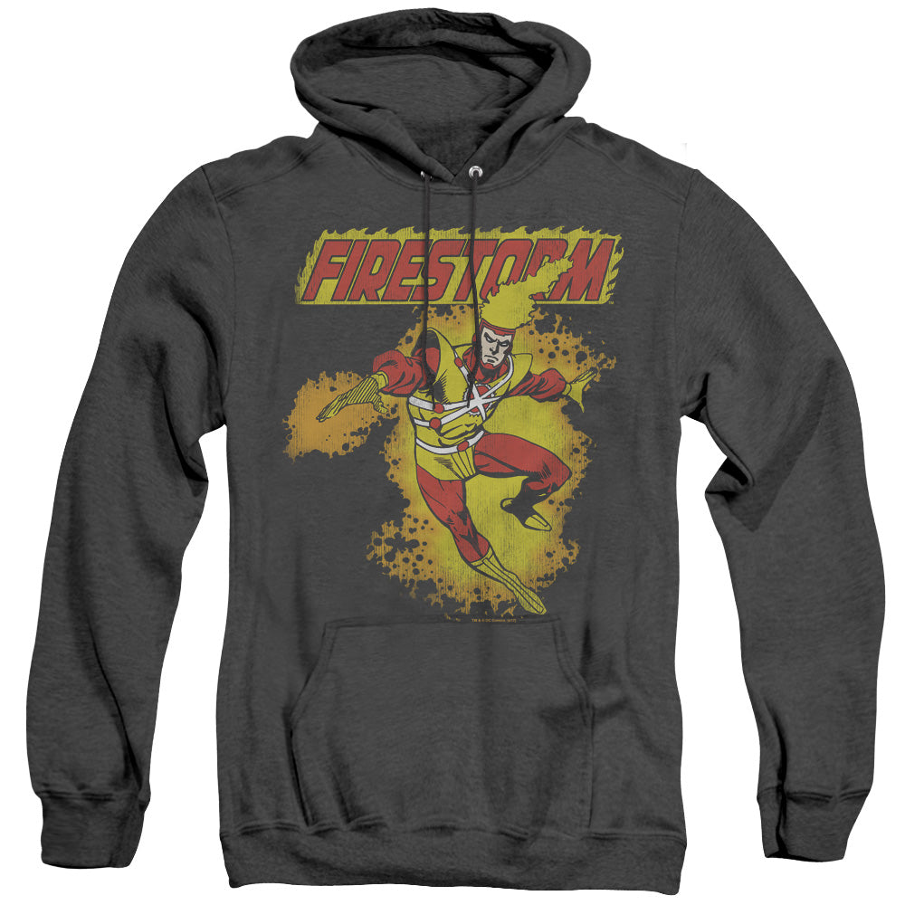 AN OFFCIALLY LICENSED DC FIRESTORM ADULT UNISEX HEATHER PULLOVER HOODIE BLACK