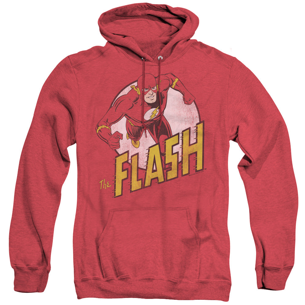 AN OFFCIALLY LICENSED DC FLASH THE FLASH ADULT UNISEX HEATHER PULLOVER HOODIE RED