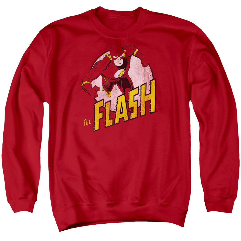 AN OFFCIALLY LICENSED DC FLASH THE FLASH ADULT UNISEX CREWNECK SWEATSHIRT RED