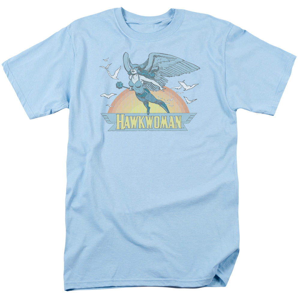 AN OFFCIALLY LICENSED DC HAWKWOMAN MEN'S REGULAR FIT T-SHIRT LIGHT BLUE