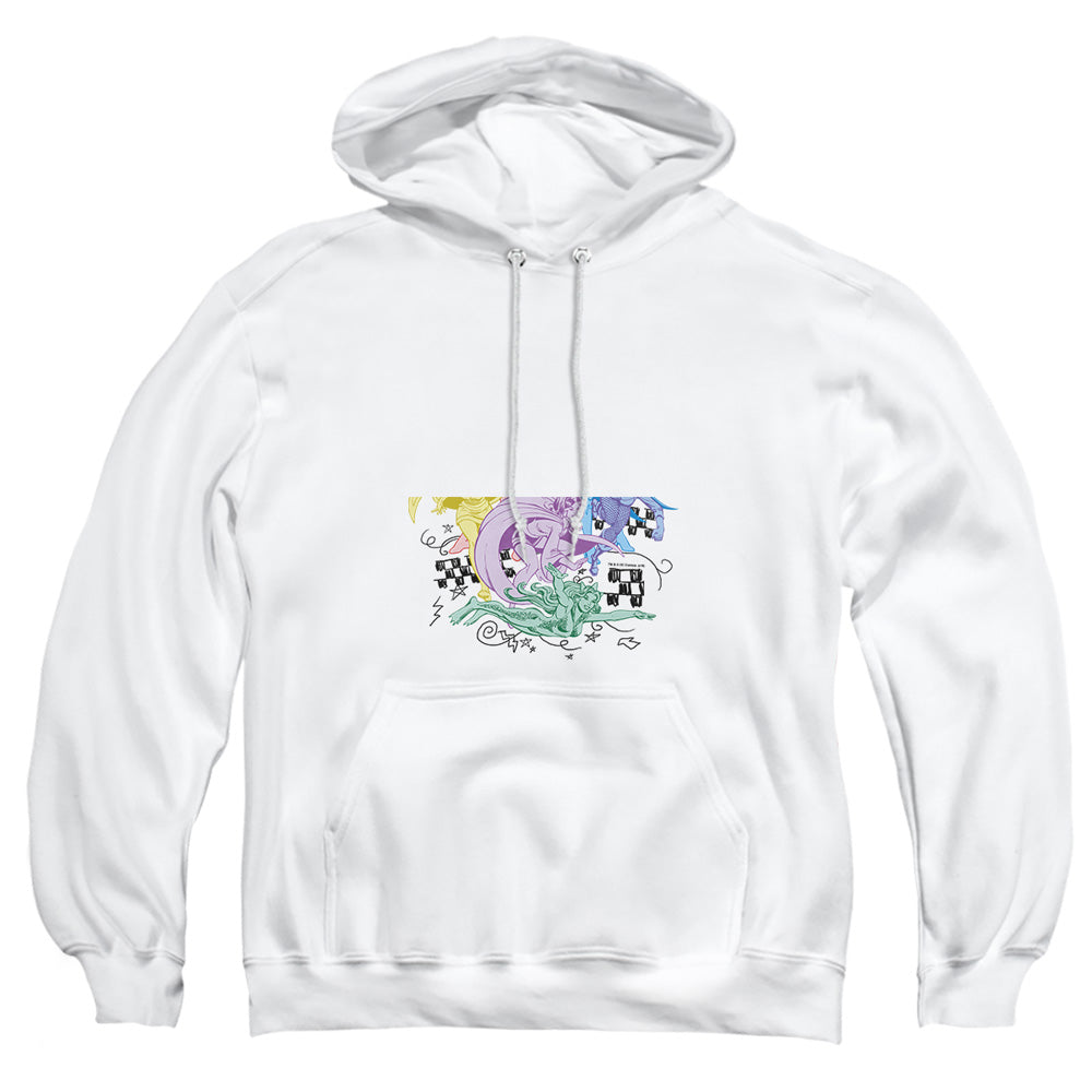 AN OFFCIALLY LICENSED DC SUPER ADULT UNISEX PULLOVER HOODIE WHITE