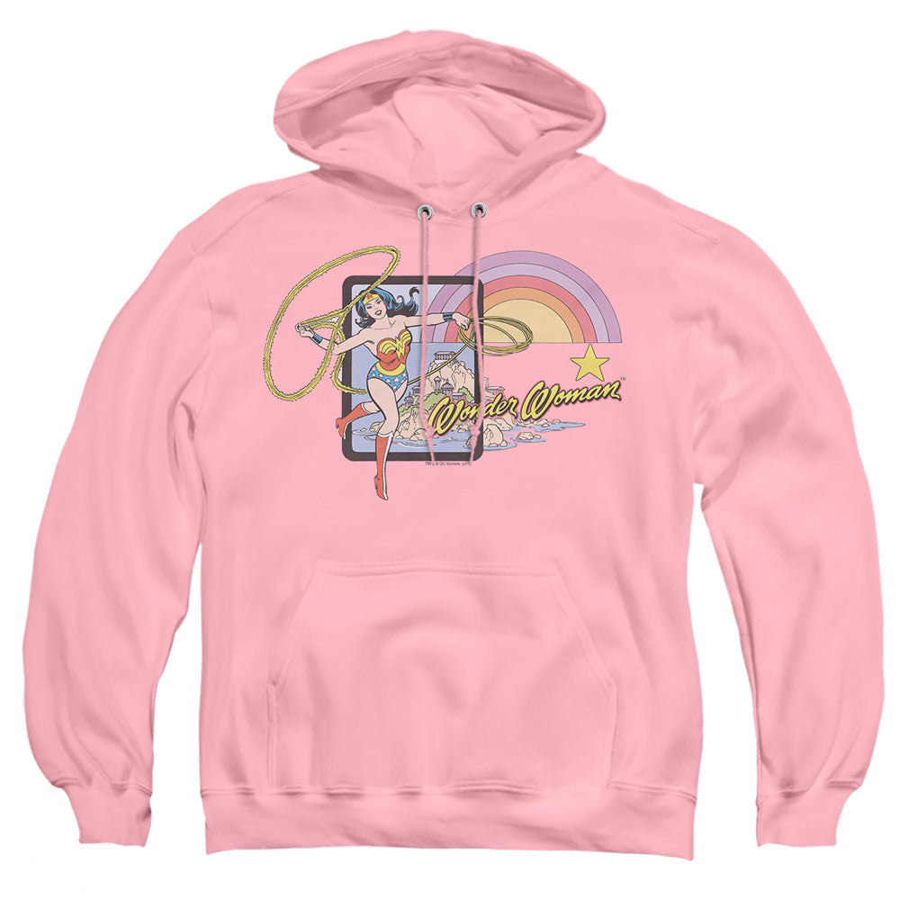 AN OFFCIALLY LICENSED DC ISLAND PRINCESS ADULT UNISEX PULLOVER HOODIE PINK
