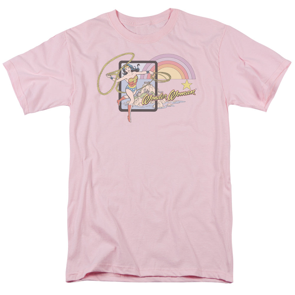 AN OFFCIALLY LICENSED DC ISLAND PRINCESS MEN'S REGULAR FIT T-SHIRT PINK