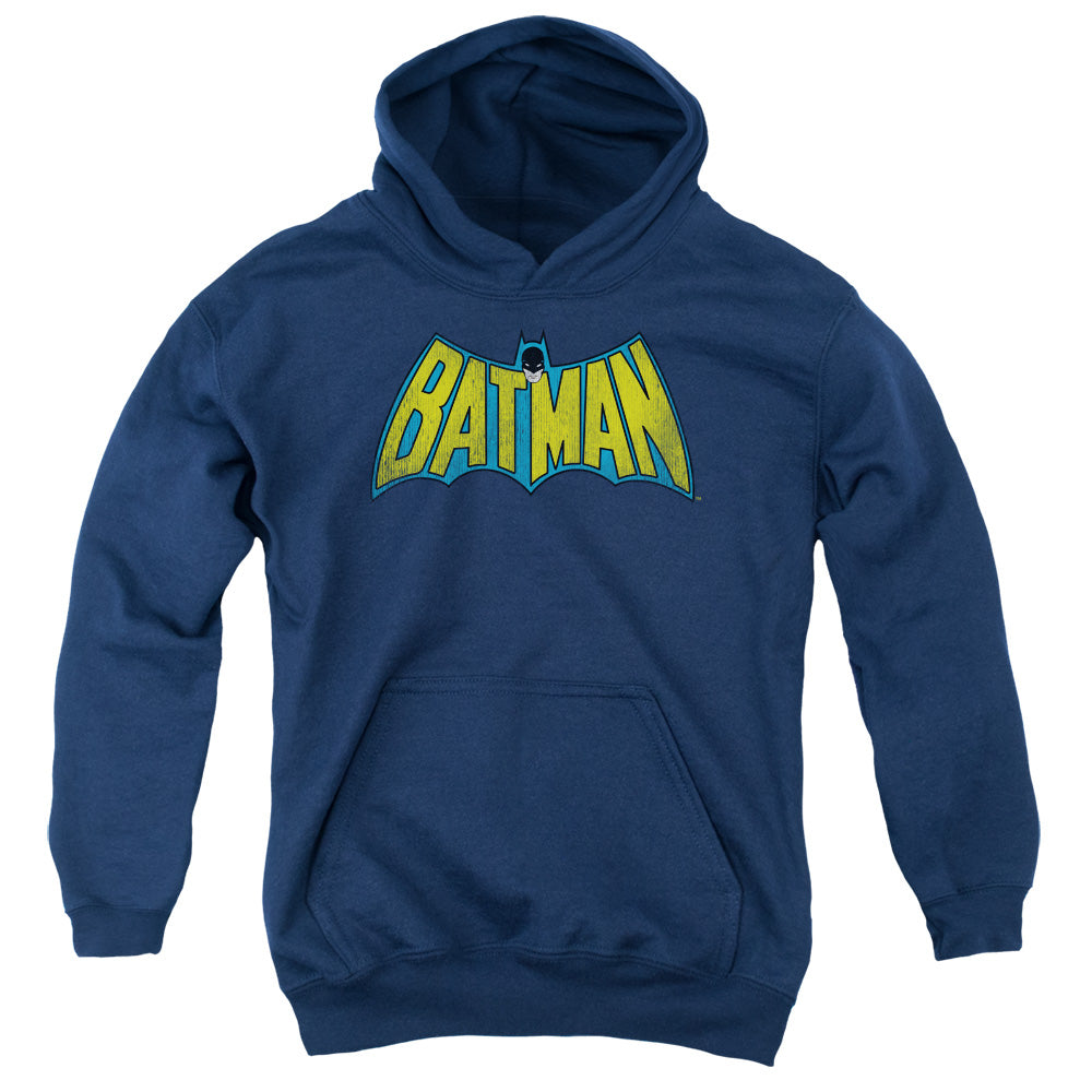 AN OFFCIALLY LICENSED DC CLASSIC BATMAN LOGO YOUTH HOODIE NAVY