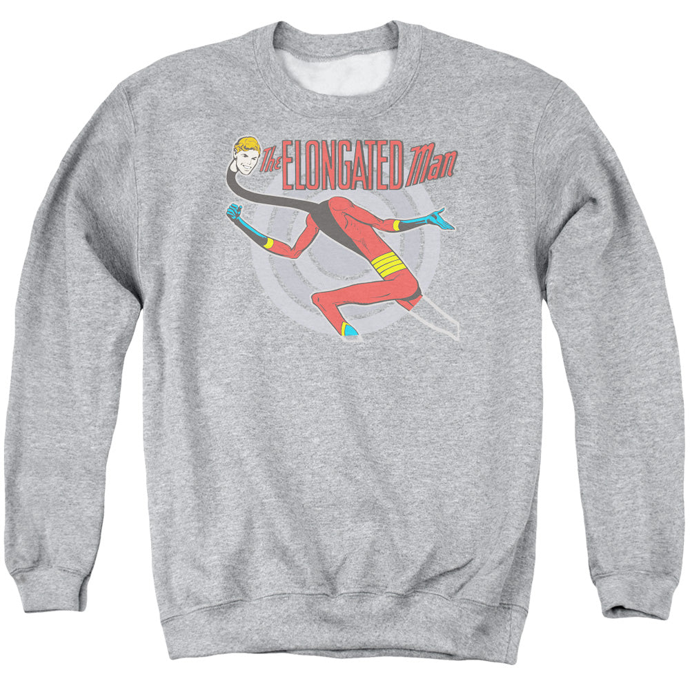 AN OFFCIALLY LICENSED DC ELONGATED MAN ADULT UNISEX CREWNECK SWEATSHIRT ATHLETIC HEATHER