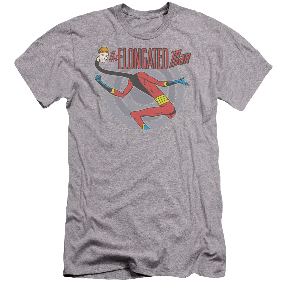 AN OFFCIALLY LICENSED DC ELONGATED MAN MEN'S PREMIUM SLIM FIT T-SHIRT ATHLETIC HEATHER