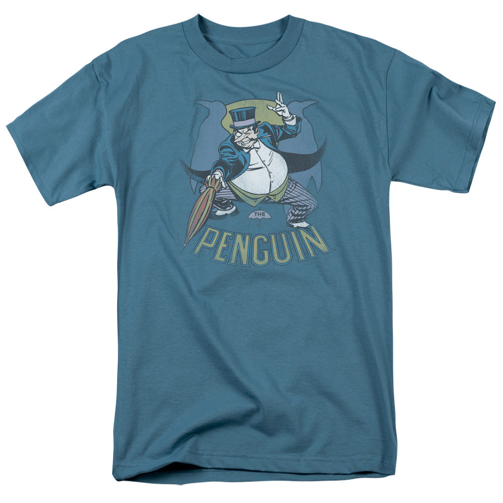 AN OFFCIALLY LICENSED DC THE PENGUIN MEN'S REGULAR FIT T-SHIRT SLATE