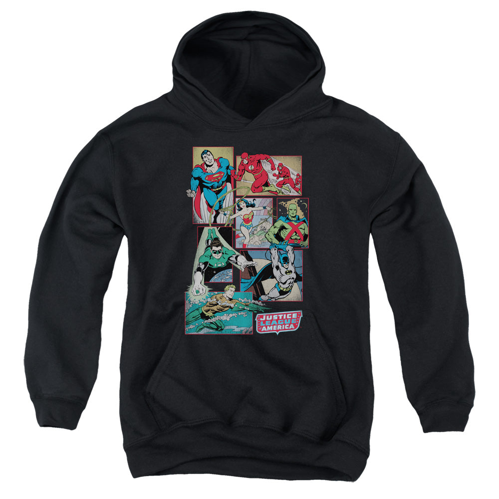AN OFFCIALLY LICENSED DC JUSTICE LEAGUE BOXES YOUTH HOODIE BLACK
