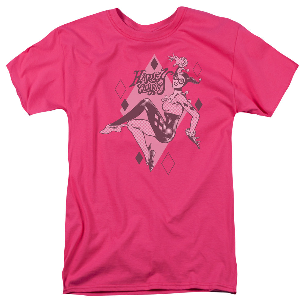 AN OFFCIALLY LICENSED DC HARLEY QUINN MEN'S REGULAR FIT T-SHIRT HOT PINK