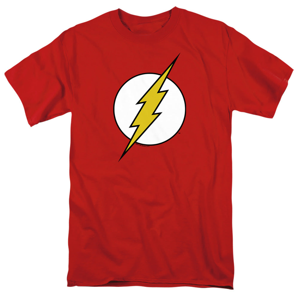 AN OFFCIALLY LICENSED DC FLASH FLASH LOGO MEN'S REGULAR FIT T-SHIRT RED