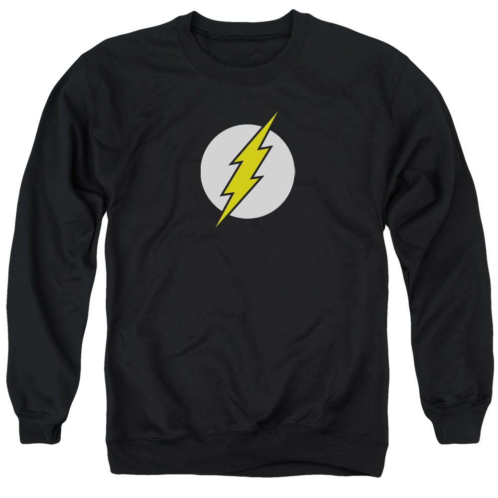 AN OFFCIALLY LICENSED DC FLASH FLASH LOGO ADULT UNISEX CREWNECK SWEATSHIRT BLACK