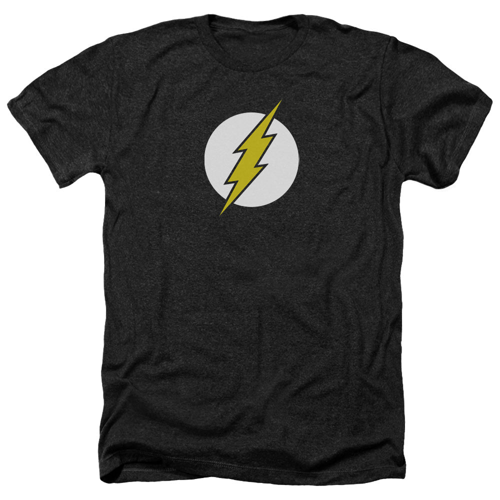 AN OFFCIALLY LICENSED DC FLASH FLASH LOGO MEN'S HEATHER T-SHIRT CHARCOAL