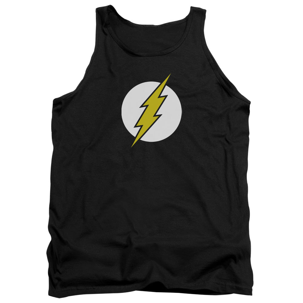 AN OFFCIALLY LICENSED DC FLASH FLASH LOGO ADULT UNISEX TANK TOP BLACK