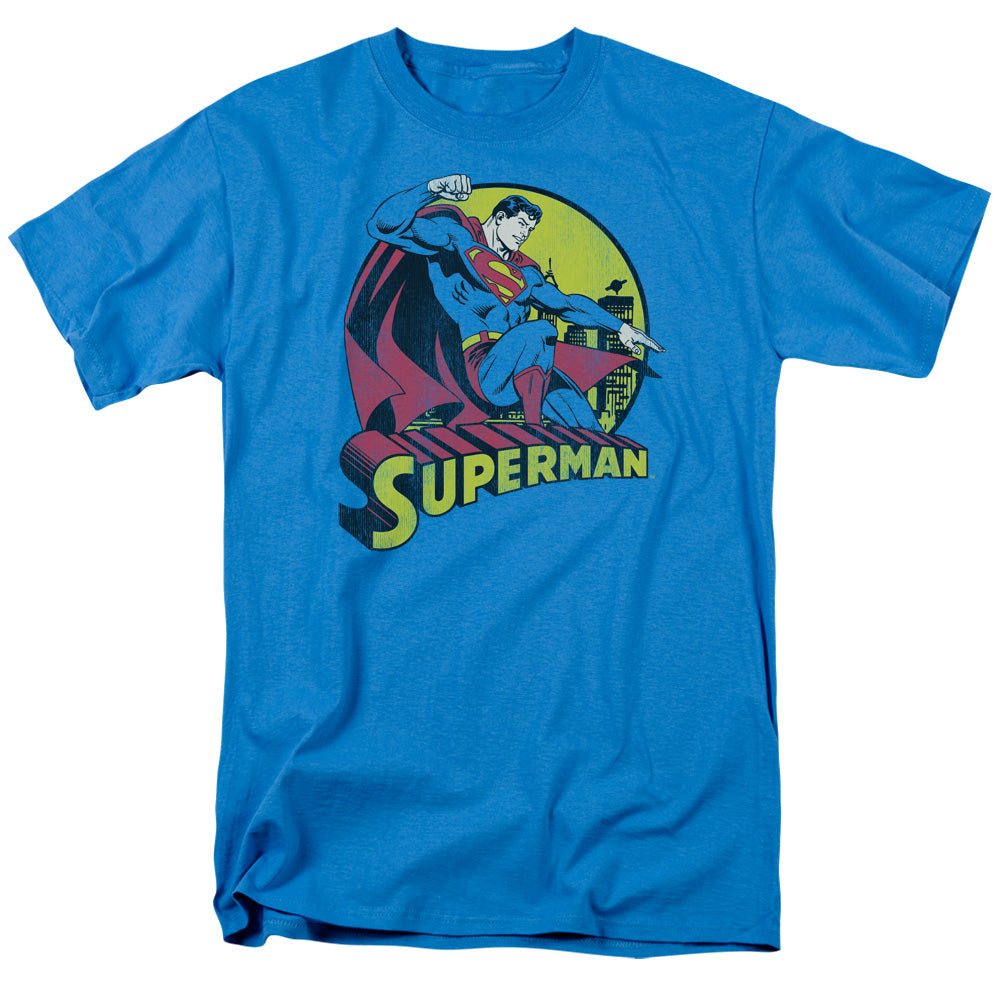 AN OFFCIALLY LICENSED DC SUPERMAN MEN'S REGULAR FIT T-SHIRT TURQUOISE