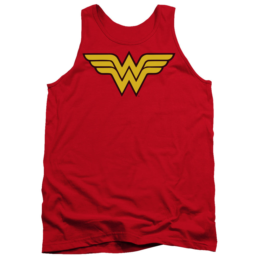 AN OFFCIALLY LICENSED DC WONDER WOMAN LOGO ADULT UNISEX TANK TOP RED