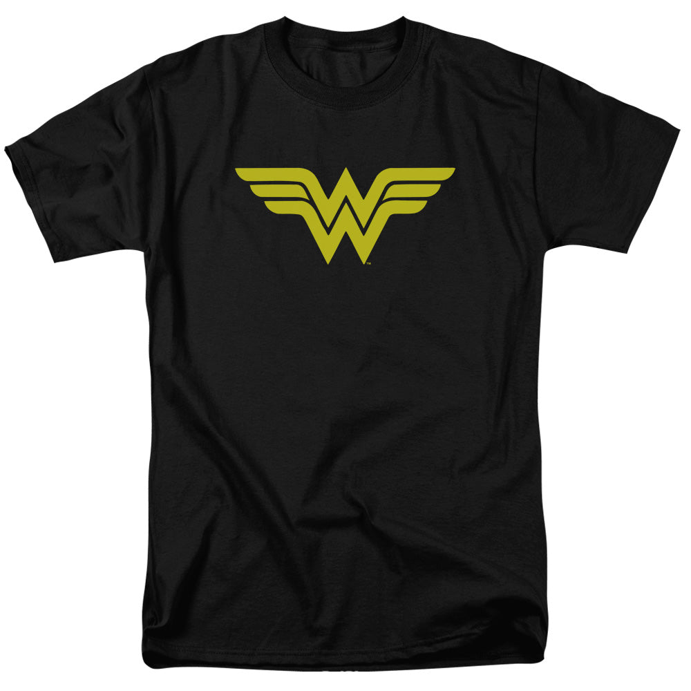 AN OFFCIALLY LICENSED DC WONDER WOMAN LOGO MEN'S REGULAR FIT T-SHIRT BLACK
