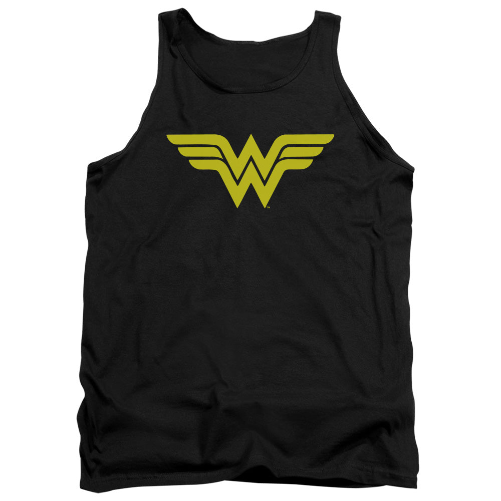 AN OFFCIALLY LICENSED DC WONDER WOMAN LOGO ADULT UNISEX TANK TOP BLACK