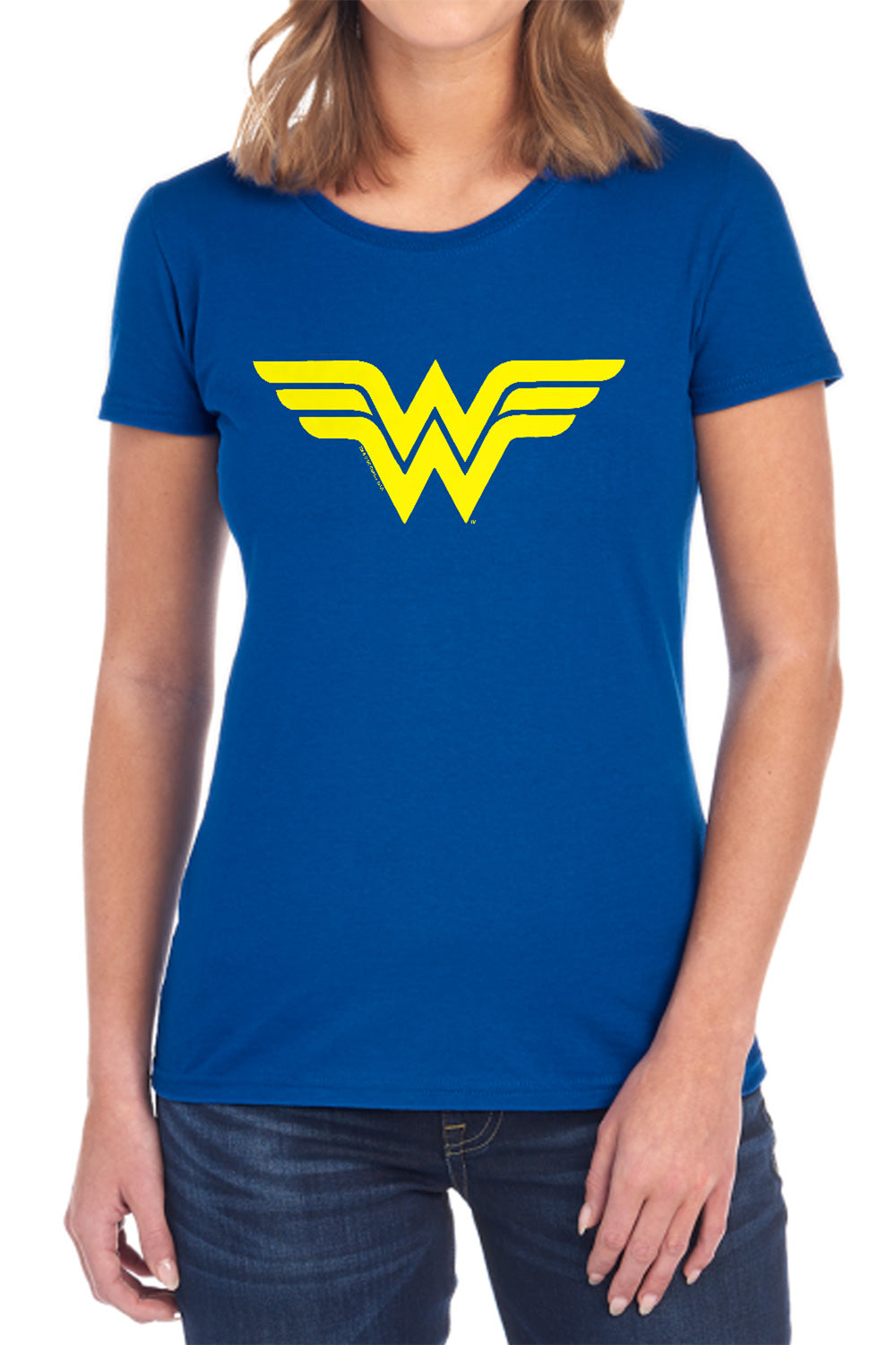 AN OFFCIALLY LICENSED DC WONDER WOMAN LOGO WOMEN'S REGULAR FIT T-SHIRT BLACK