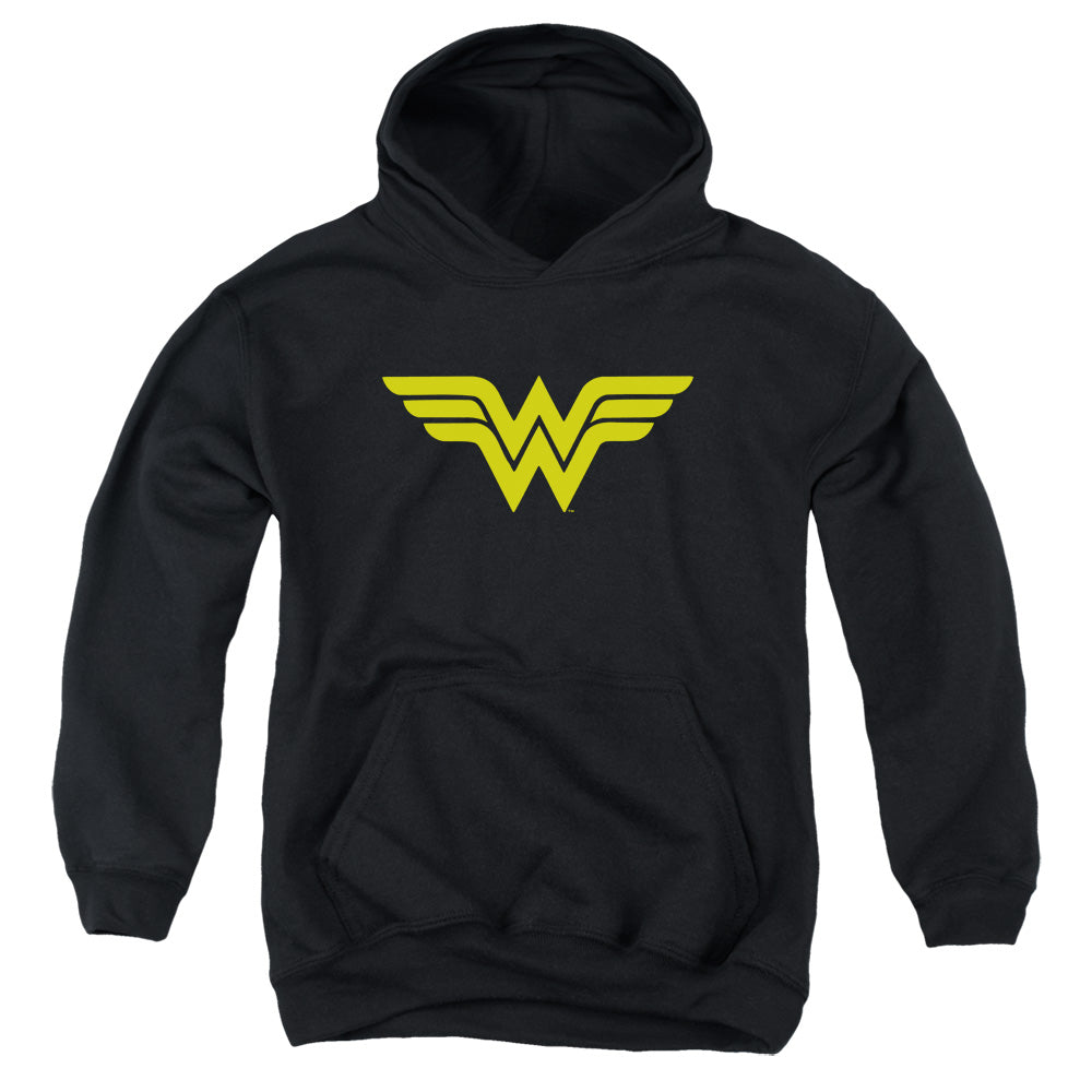 AN OFFCIALLY LICENSED DC WONDER WOMAN LOGO YOUTH HOODIE BLACK