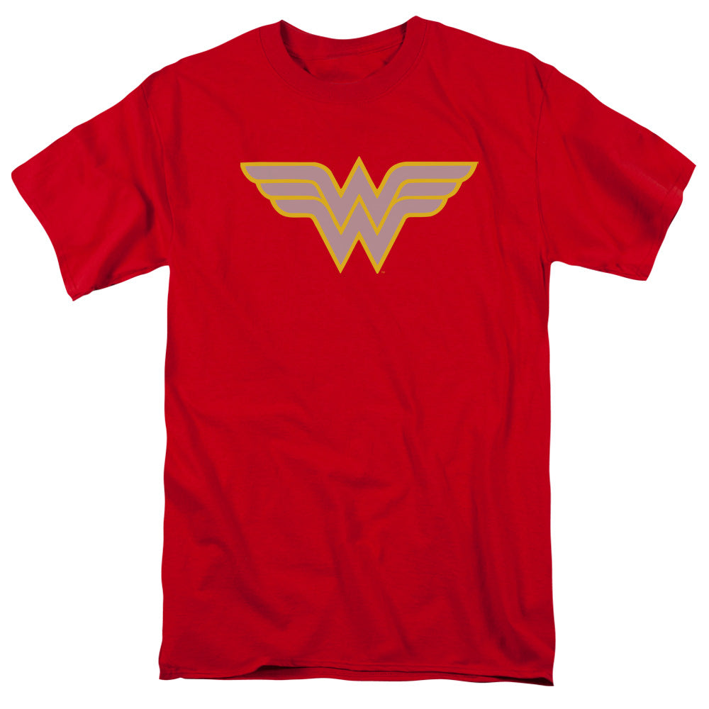 AN OFFCIALLY LICENSED DC WW LOGO MEN'S REGULAR FIT T-SHIRT RED