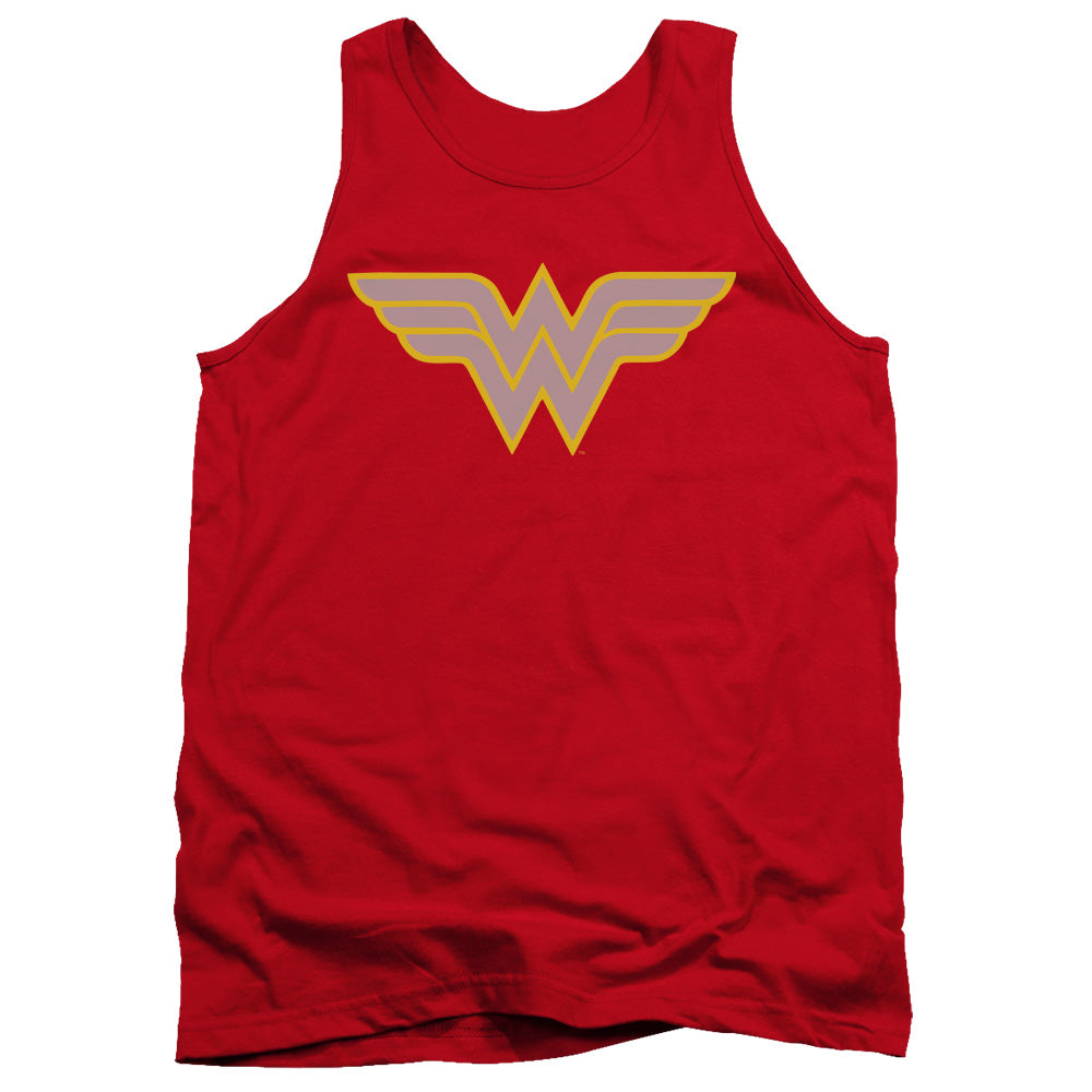 AN OFFCIALLY LICENSED DC WW LOGO ADULT UNISEX TANK TOP RED