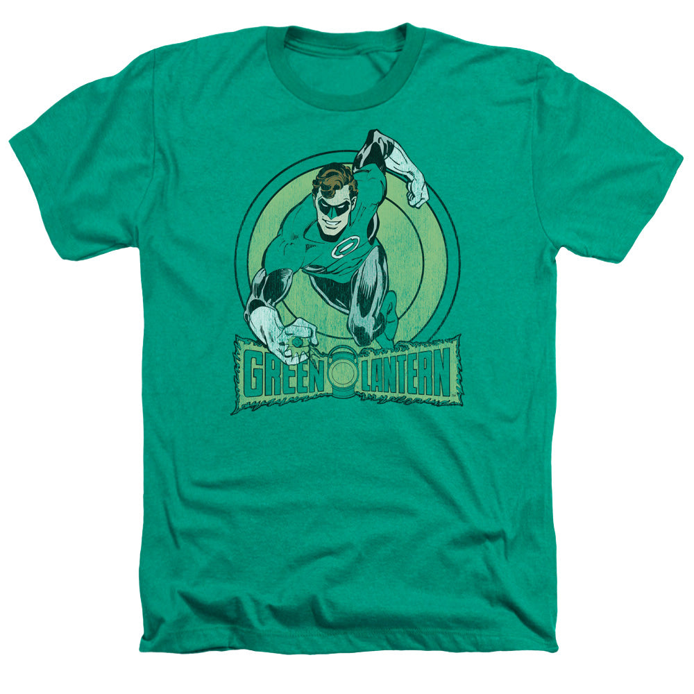 AN OFFCIALLY LICENSED DC GREEN LANTERN MEN'S HEATHER T-SHIRT KELLY GREEN