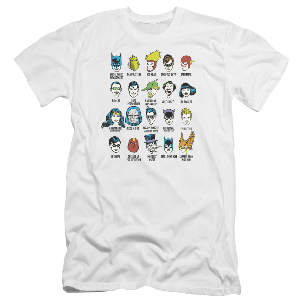 AN OFFCIALLY LICENSED DC SUPERHERO ISSUES MEN'S PREMIUM SLIM FIT T-SHIRT WHITE