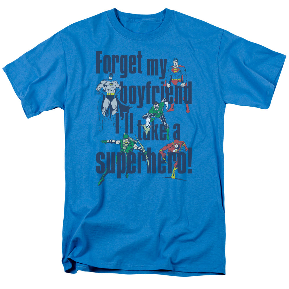 AN OFFCIALLY LICENSED DC FORGET MY BOYFRIEND MEN'S REGULAR FIT T-SHIRT TURQUOISE