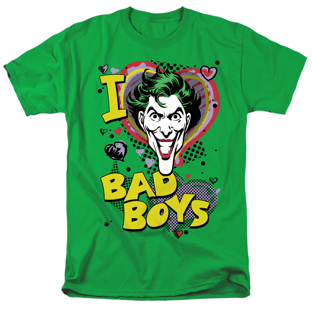 AN OFFCIALLY LICENSED DC I HEART BAD BOYS 2 MEN'S REGULAR FIT T-SHIRT KELLY GREEN