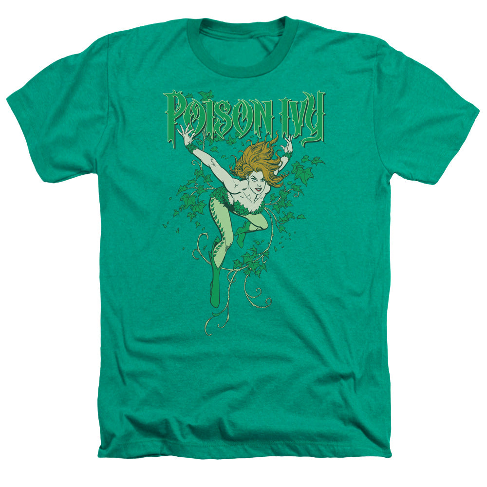 AN OFFCIALLY LICENSED DC POISON IVY MEN'S HEATHER T-SHIRT KELLY GREEN