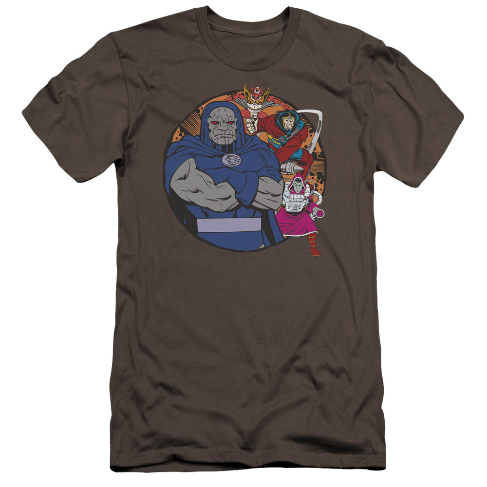 AN OFFCIALLY LICENSED DC APOKOLIPS REPRESENT MEN'S PREMIUM SLIM FIT T-SHIRT CHARCOAL