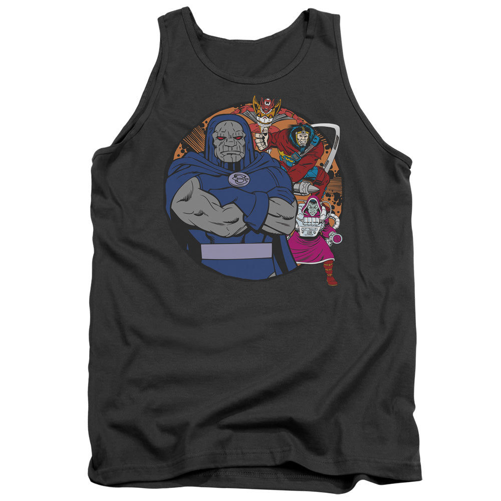 AN OFFCIALLY LICENSED DC APOKOLIPS REPRESENT ADULT UNISEX TANK TOP CHARCOAL