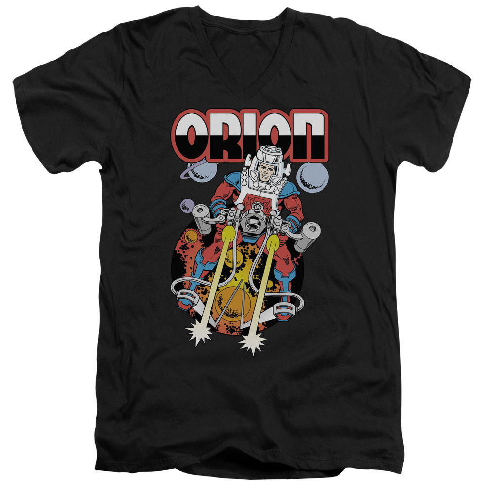 AN OFFCIALLY LICENSED DC ORION MEN'S V-NECK T-SHIRT BLACK