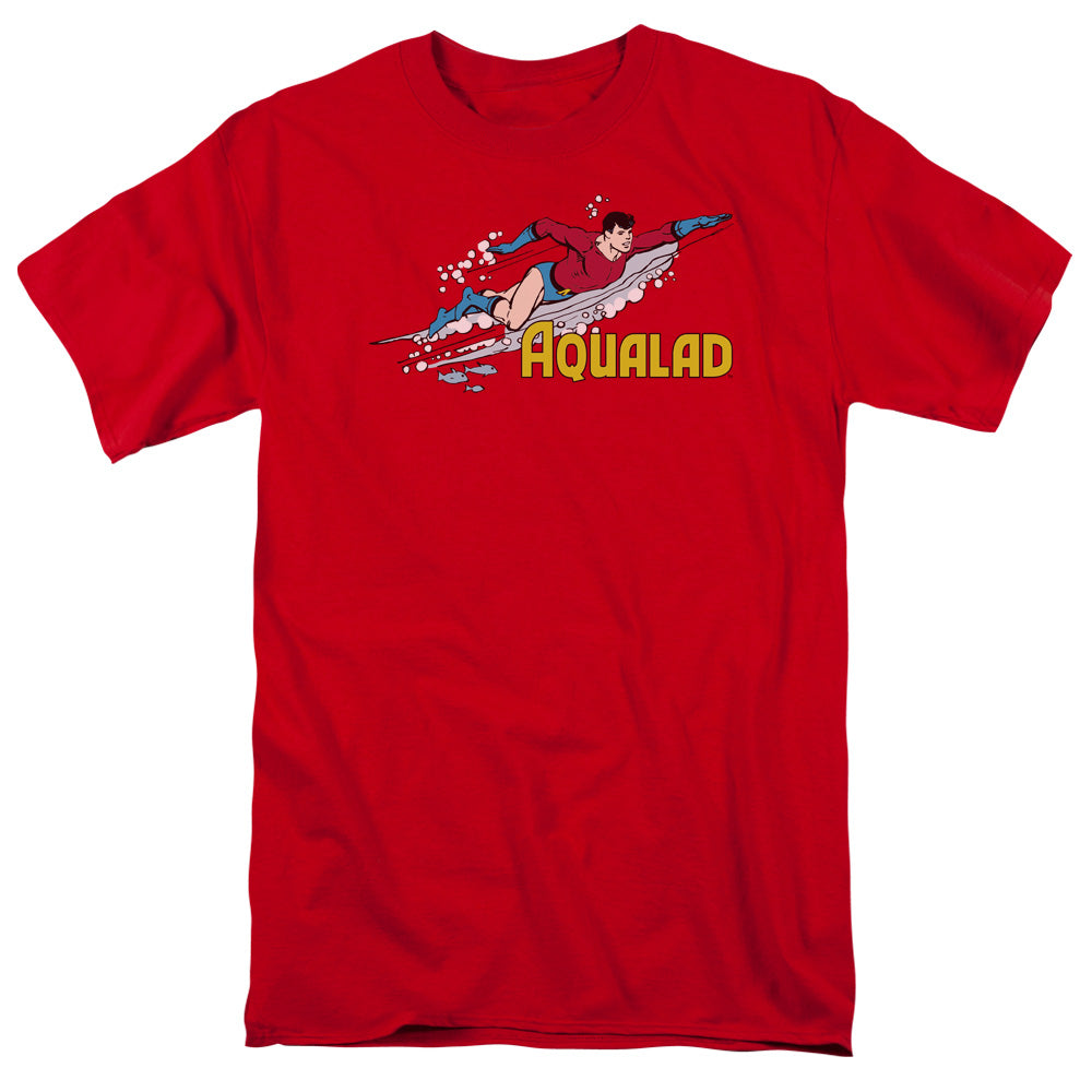 AN OFFCIALLY LICENSED DC AQUALAD MEN'S REGULAR FIT T-SHIRT RED