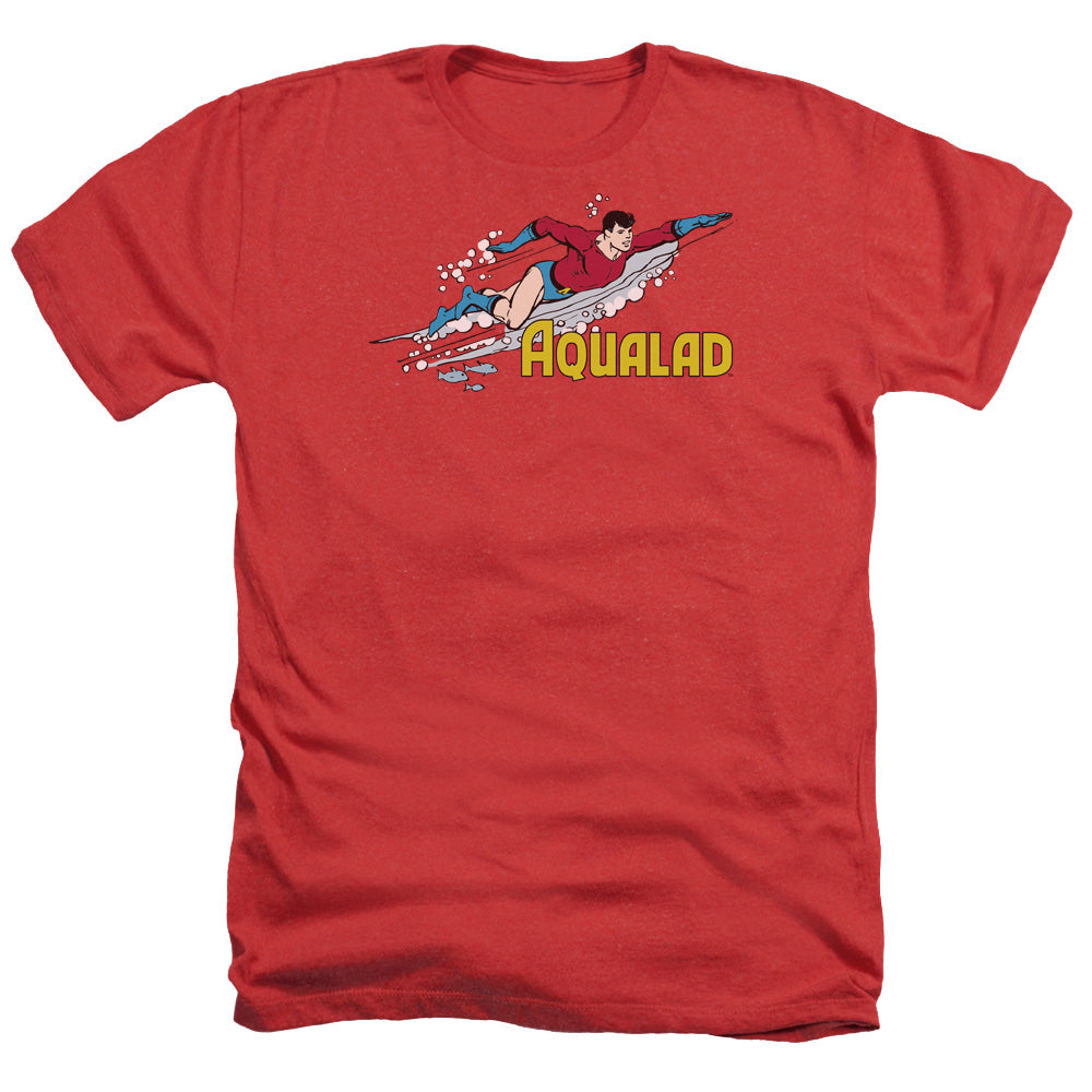 AN OFFCIALLY LICENSED DC AQUALAD MEN'S HEATHER T-SHIRT RED