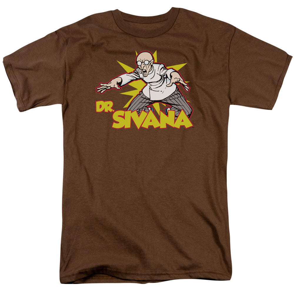 AN OFFCIALLY LICENSED DC DR SIVANA MEN'S REGULAR FIT T-SHIRT COFFEE