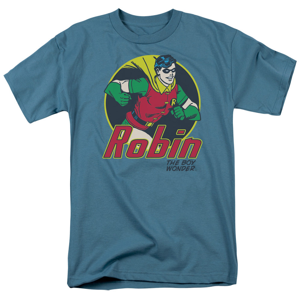 AN OFFCIALLY LICENSED DC THE BOY WONDER MEN'S REGULAR FIT T-SHIRT SLATE