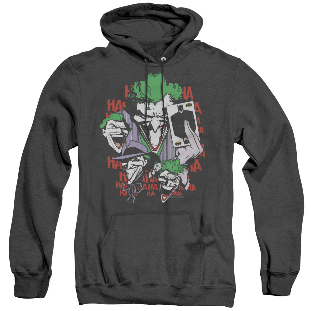 AN OFFCIALLY LICENSED DC FOUR OF A KIND ADULT UNISEX HEATHER PULLOVER HOODIE BLACK