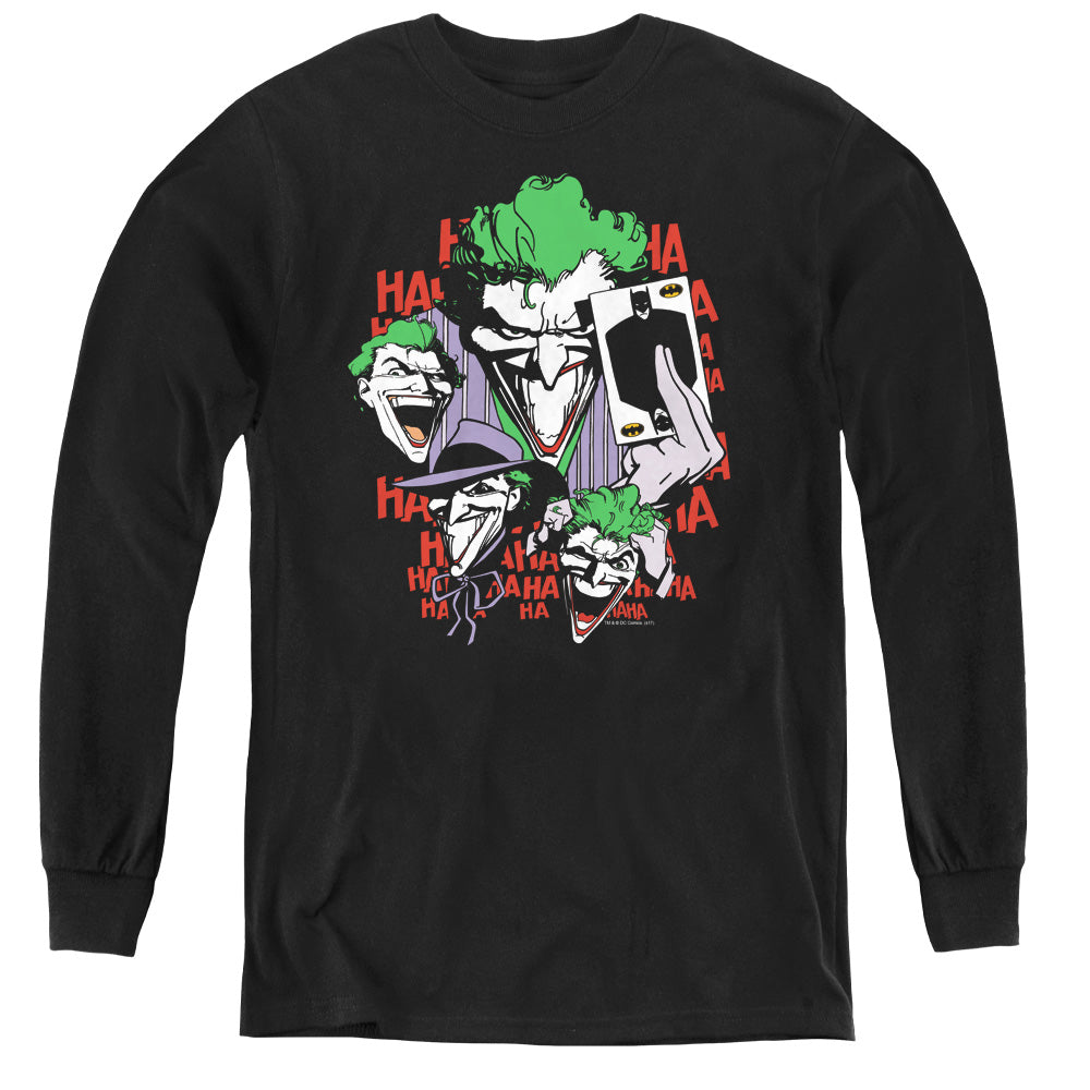 AN OFFCIALLY LICENSED DC FOUR OF A KIND YOUTH LONG SLEEVE T-SHIRT BLACK