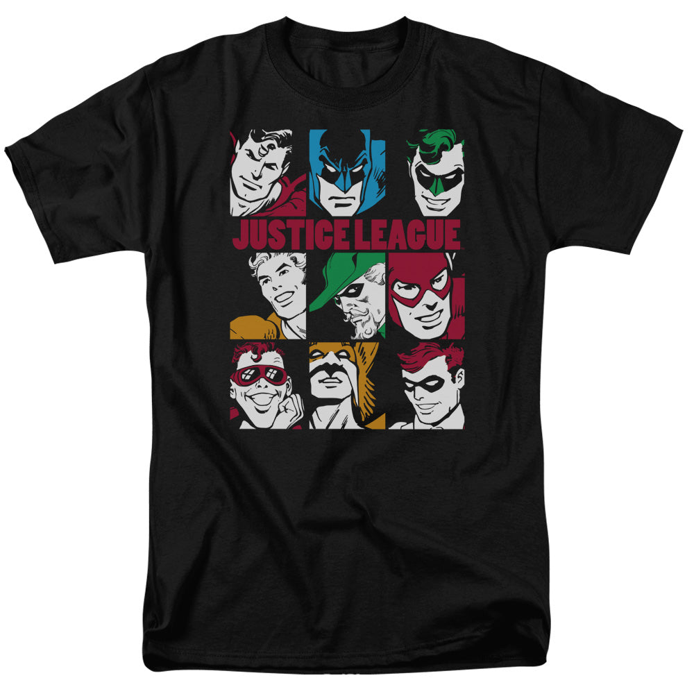 AN OFFCIALLY LICENSED DC NINE BLOCKS OF JUSTICE MEN'S REGULAR FIT T-SHIRT BLACK
