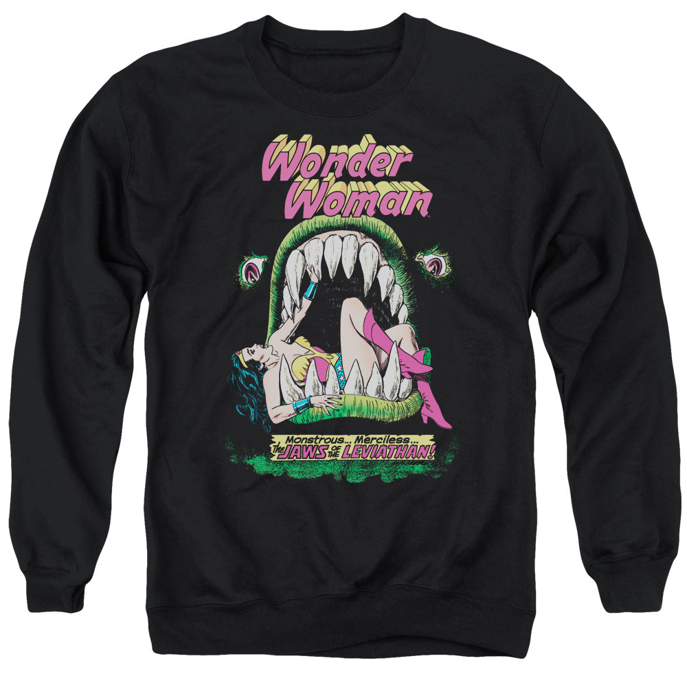 AN OFFCIALLY LICENSED DC JAWS ADULT UNISEX CREWNECK SWEATSHIRT BLACK