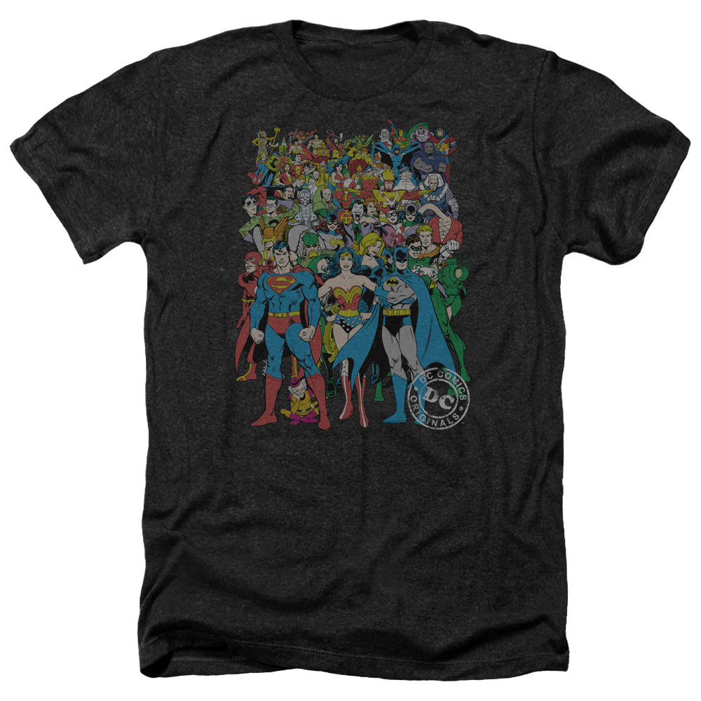 AN OFFCIALLY LICENSED DC ORIGINAL UNIVERSE MEN'S HEATHER T-SHIRT CHARCOAL